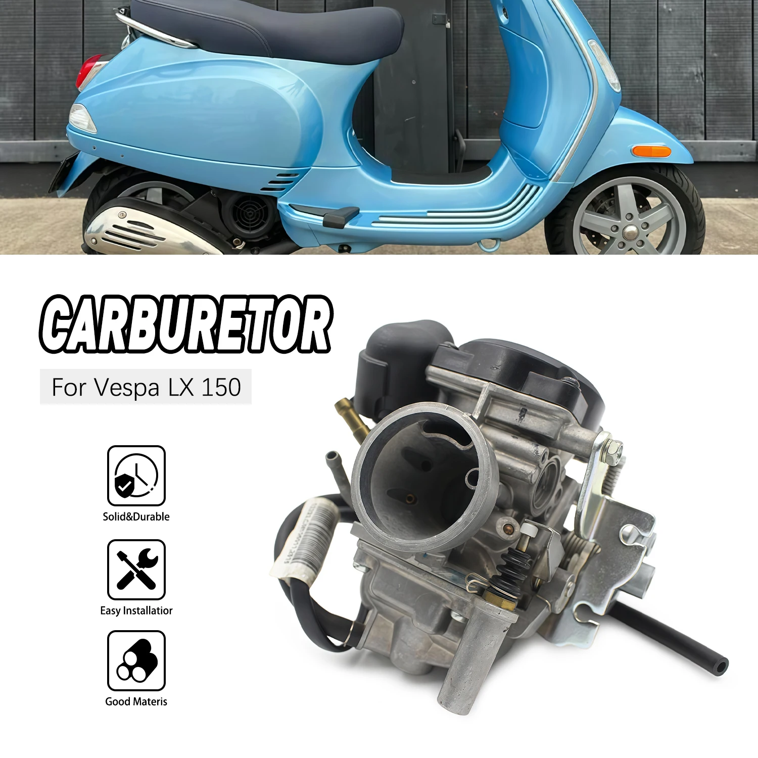 

Accessories Moto Carburetor Replacement Parts For Vespa Piaggio LX 150 4T 2V 4T NOABS Sport E3 Motorcycle parts CM156011