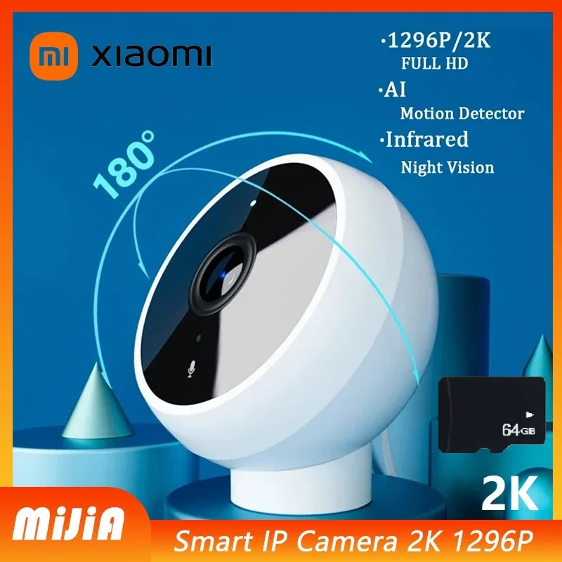 

IP-камера Xiaomi mijia 2K 1296P 180 ° Радионяня, веб-камера, видео ночного видения, обнаружение человека, наблюдение Mi Smart Home