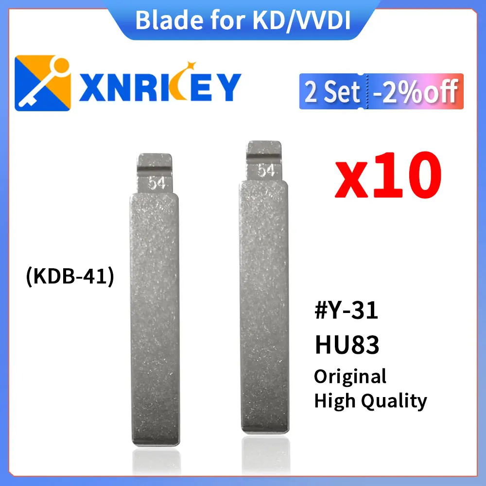 

XNRKEY 10 Pcs Y-31#HU83 Original High Quality Blade for KD/VVDI Remote Key Replacement Metal Blank Uncut Blade