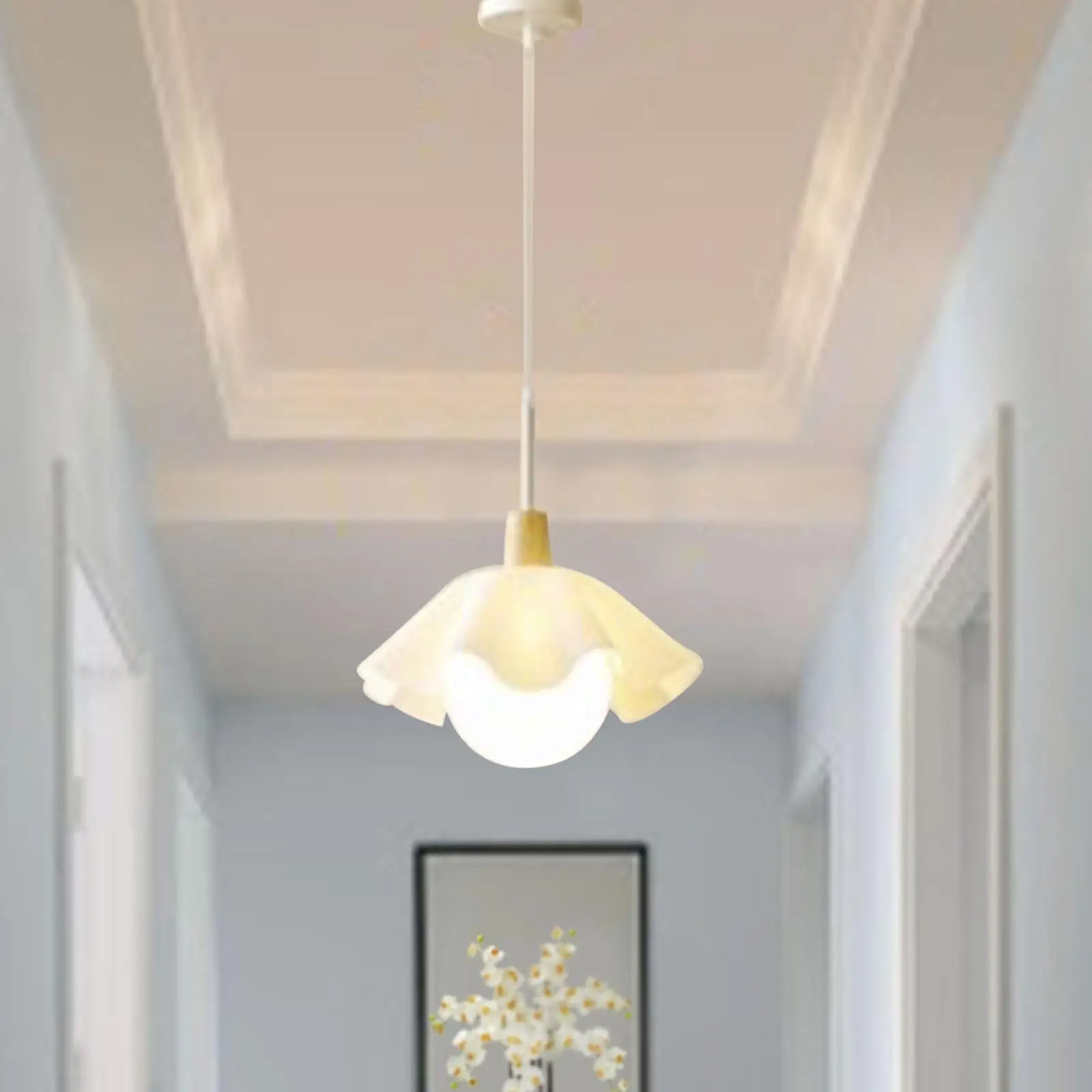 PVC Lampshade Light Fixture Shade Small Wave Hanging Lampshade PVC Trendy Desktop Lampshade Chandelier Shade for Home Bedroom