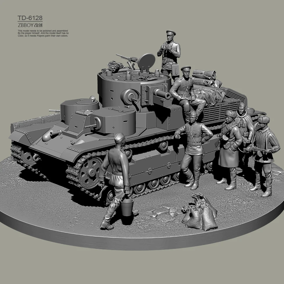 1/72 1/48 1/35 Resin Soldier model kits figure colorless and self-assembled （3D Printing ） TD-6128/3D (full set)