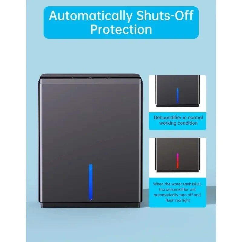 Dehumidifier Small for Bedroom, Bathroom, RV, Closet, Double Semiconductor Silent with Drain Hose Automatic Shutoff