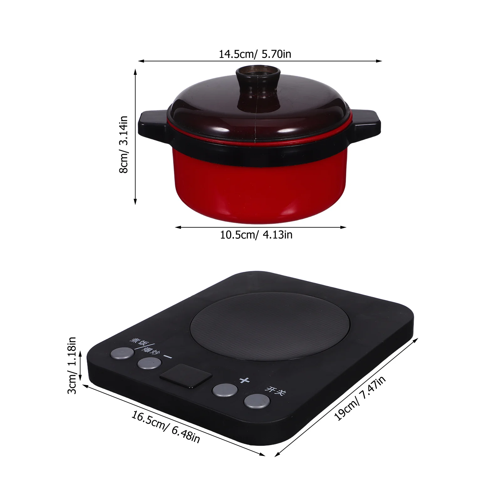 1Set Kinderkeuken Speelset Gesimuleerde elektrische kookplaat met lichtgeluidseffecten Fantasiespel Kookgerei voor creatief