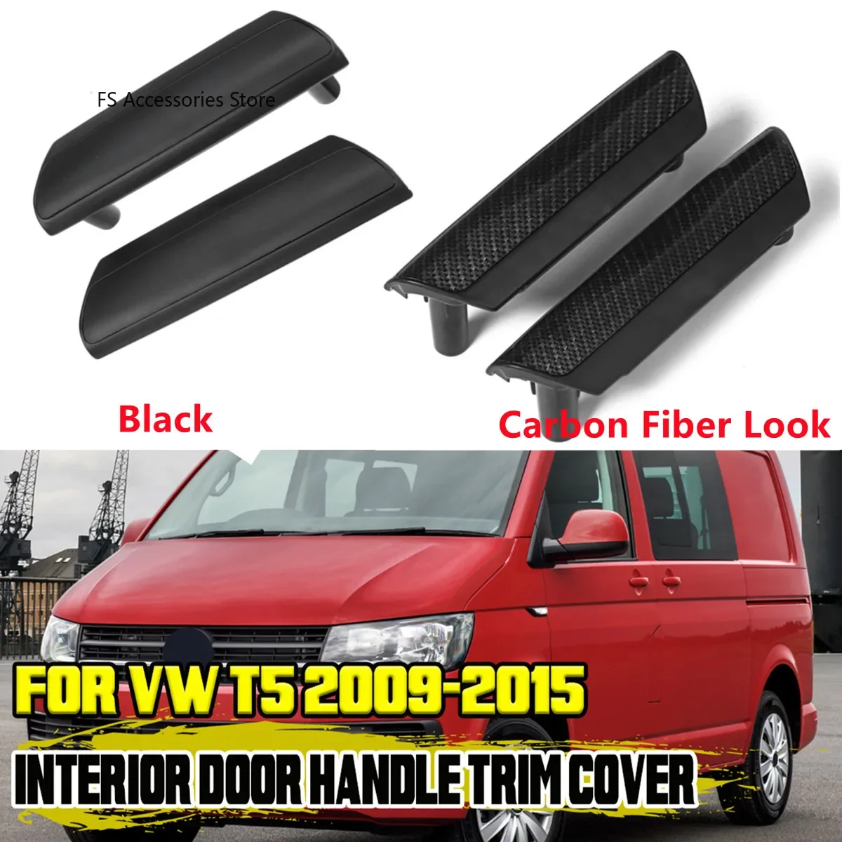 Pair Car Front Interior Door Handle Cover Mount For VW Transporter T5 2009-2015 Inner Door Pull Handle Cover 7H0867179