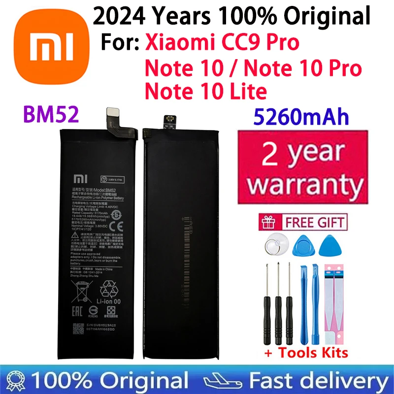 Original BM52 BM4J BN53 BN55 BN59 BN62 Battery For Xiaomi Redmi Mi Note 7 8 8T 9 9T 9S 10 10X 10S POCO M3 CC9 pro Lite Batteries