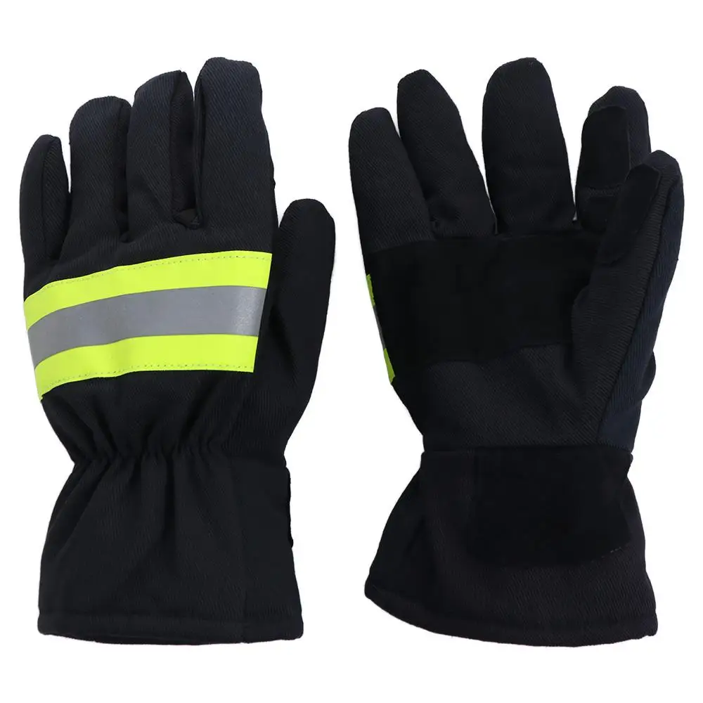 

Fire Proof Fireman Gloves Flame-retardant Waterproof Welding Heat Proof Gloves Wear-Resistance Reflective Strap