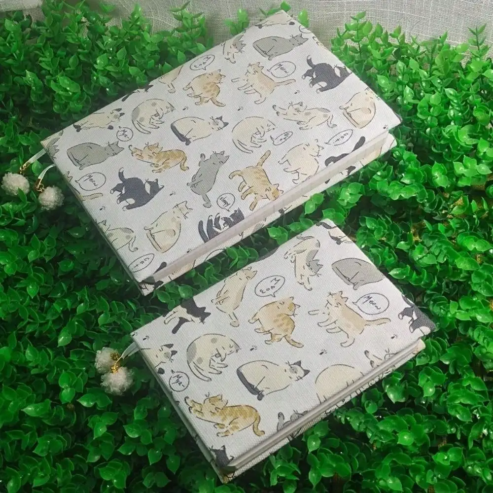 

Обложка для блокнота A5/A6 с мультяшным котиком и цветочками, защитный чехол для ежедневника, органайзер, канцелярские принадлежности для офиса