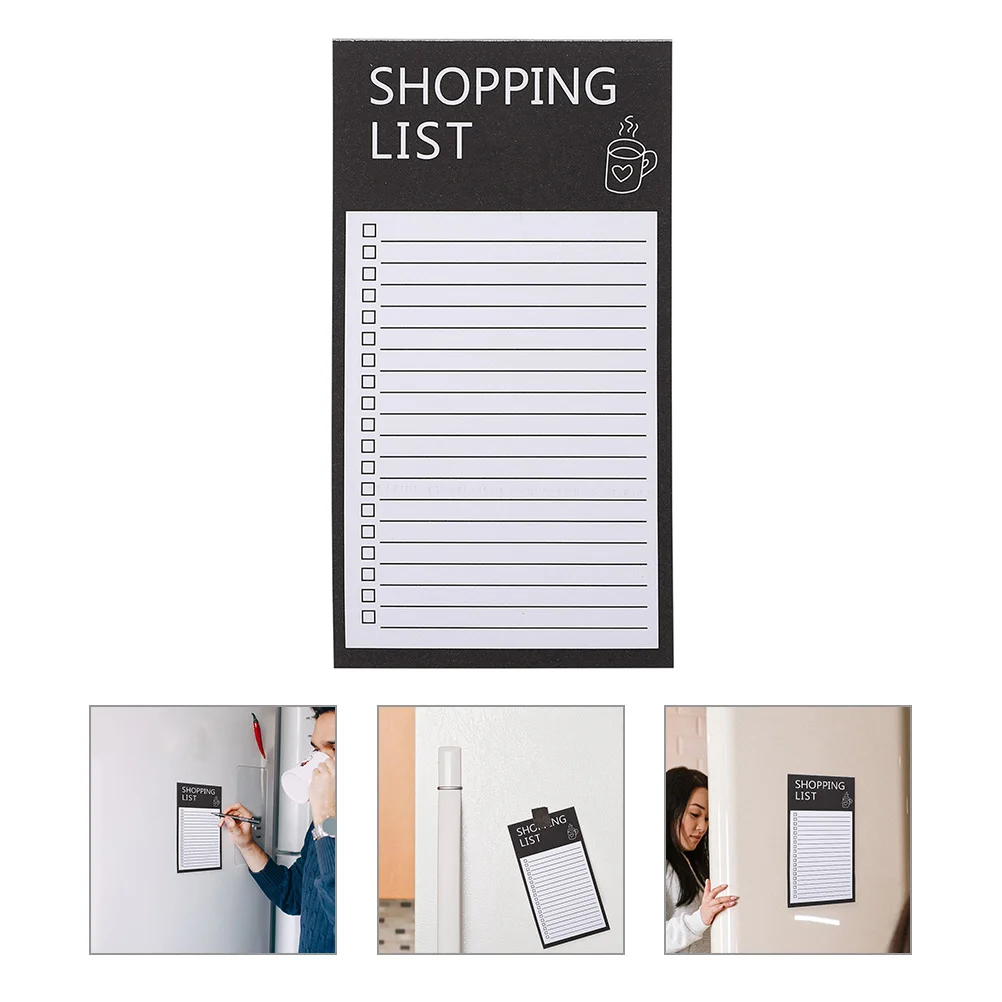 

The Notebook Magnetic Notepad Practical Pads Grocery List Multifunction Mall Planner Notepads Fridge Black Shopping