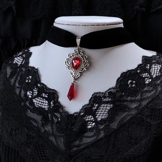 قلادة قلادة من المخمل القوطي من Naszyjnik Collares Con Colgante Charm Regalos Mujer