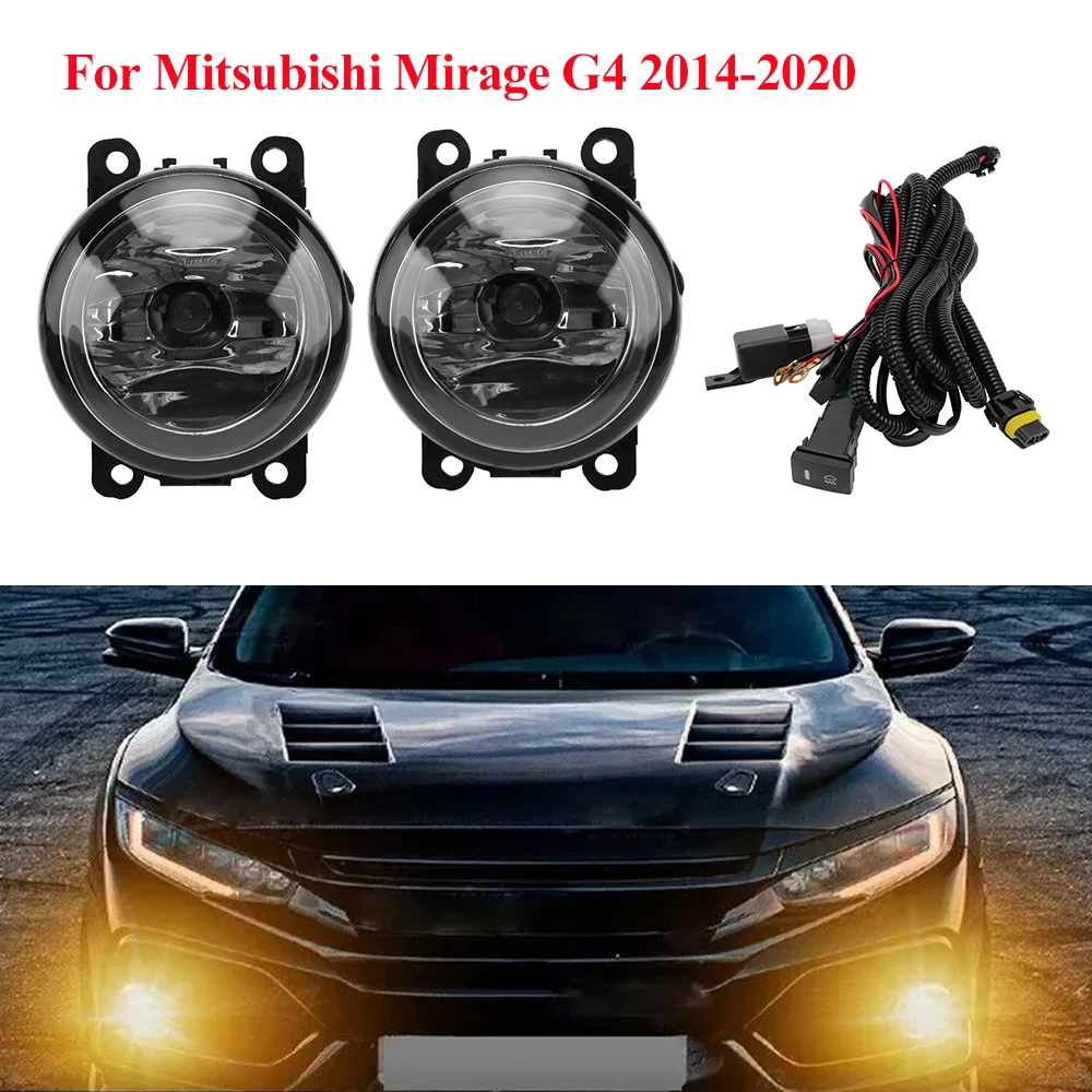 

2PCS/Set Left Right Headlight Front Fog Light Daytime Running Light with Harness Relay Switch For Mitsubishi Mirage G4 2014-2021