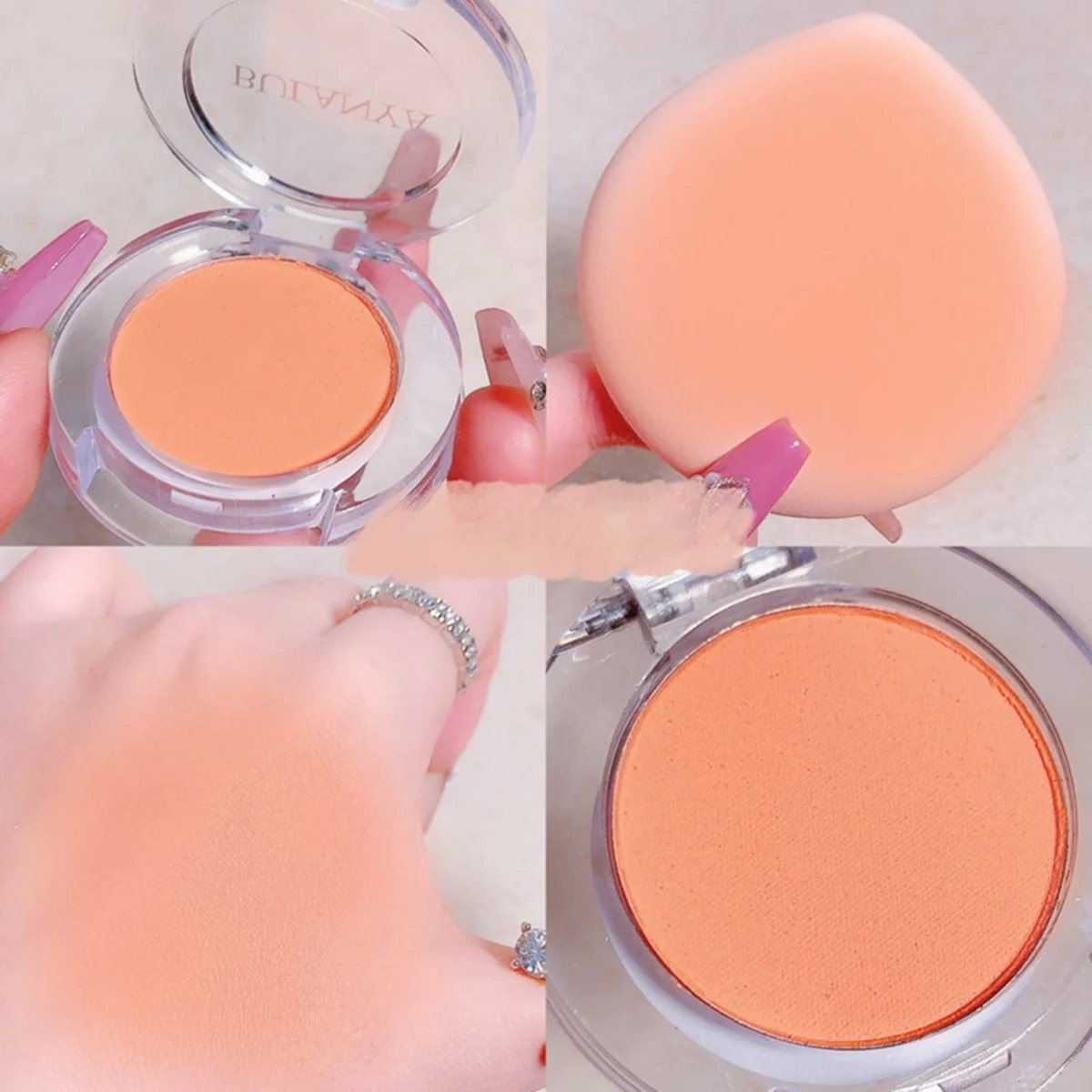 أحمر خدود ناعم أحادي اللون يسلط الضوء على كريم اليوسفي الخوخ المشمش الطبيعي عارية الوردي الخد الأرجواني والأزرق ماتي تألق