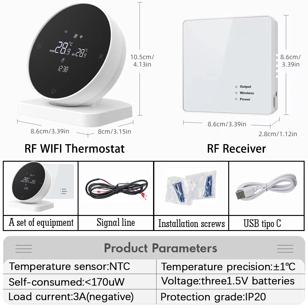 Tuya WiFi Smart Beok Wireless Wifi Thermostat for Gas Boiler Heating Tuya Battrery RF Temperature Controller Alice Google Home