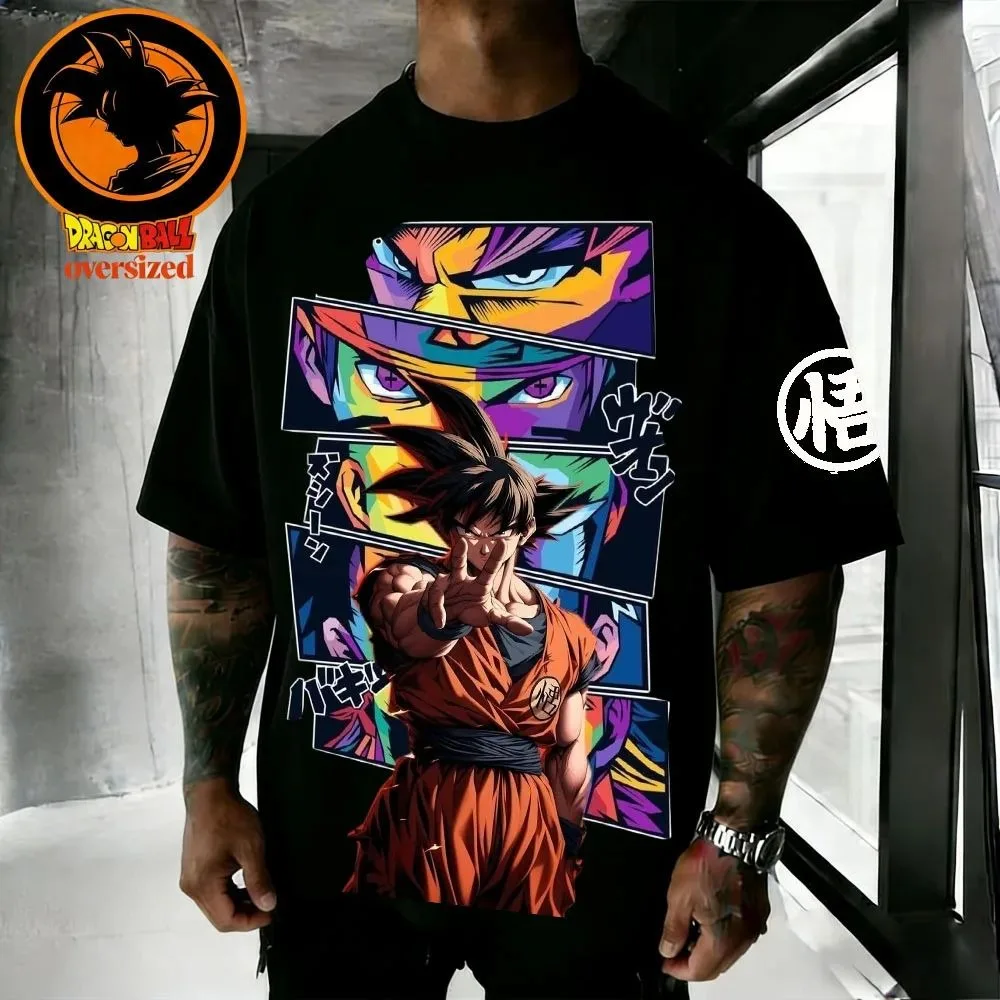 

2026 New Dragon Ball Son Goku Retro Print T-shirt Short Sleeve T-shirt Men's and Women's T-shirt Sports Fitness Kids T-shirt