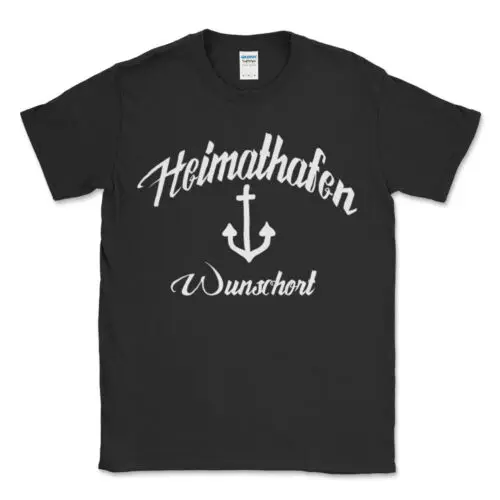 Neu HEIMATHAFEN WUNSCHORT ANKER ZUHAUSE HIPSTER NERD KULT FUN  T-Shirt