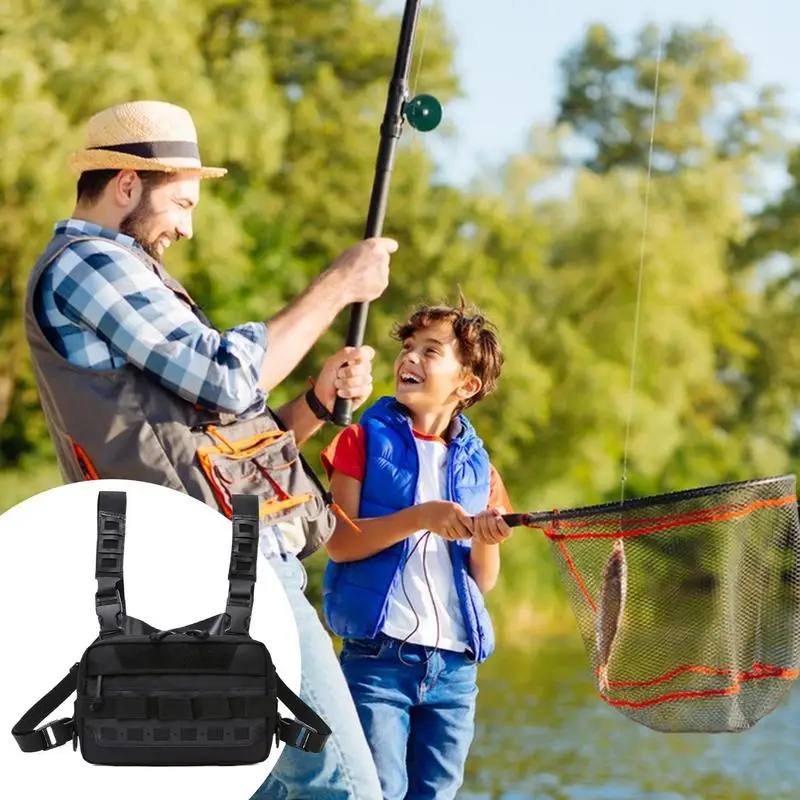 Chest Rig Verstelbare Multifunctionele Front Pack Pouch Waterdichte Grote Capaciteit Visuitrusting Outdoor Sport Tool Voor Mannen