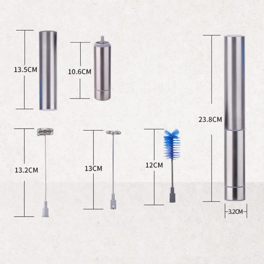 Batedor de leite elétrico portátil de aço inoxidável para batedor de ovos, sobremesa