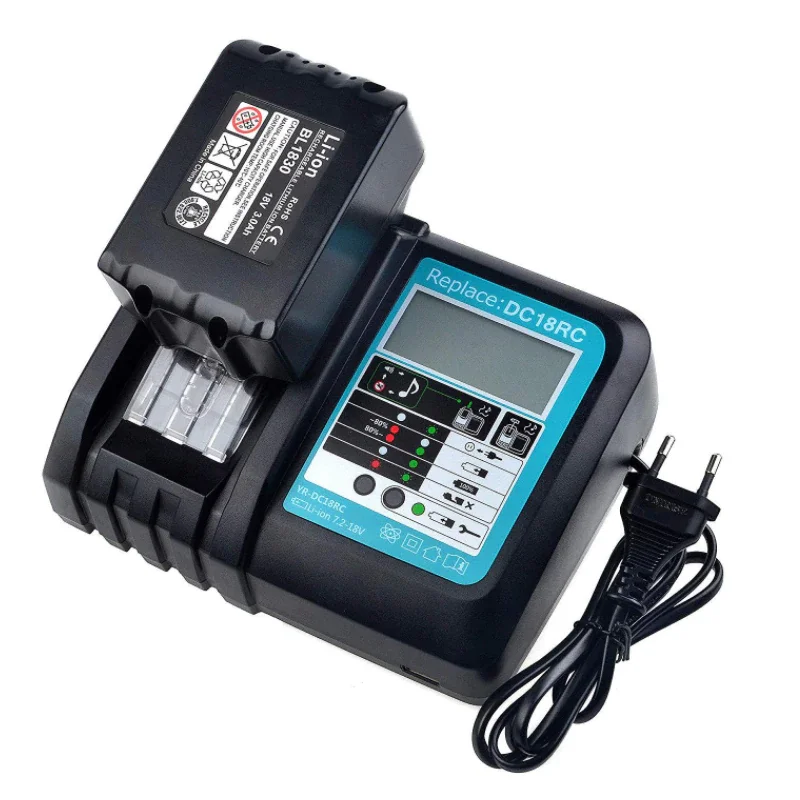 Battery Charger for Makita 18V 14.4V BL1860 BL1850 BL1840 BL1830 BL1820 BL1415 BL1440 DC18RC Li-ion Battery Charger