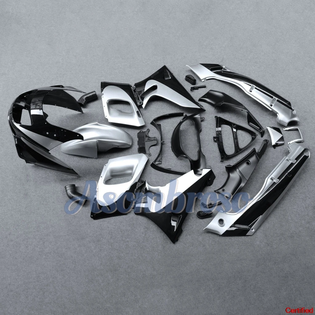 Motorcycle Fairing for Ninja ZZR400 ZZR600 1993 2007 1994 1995 2000 2006  ZX-6E 93-07 Silvery/Black Bodywork Set