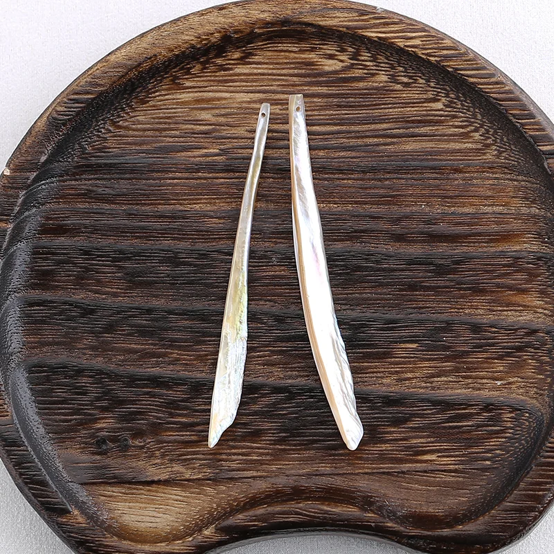 Natural Abalone Shell Long Strip Earrings Beads for Jewelry Making, Handmade Natural stones beads