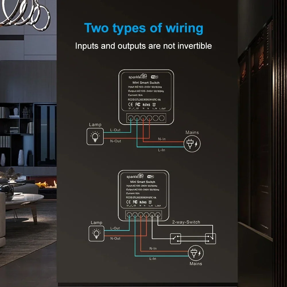 16A Matter WIFI Smart Switch Automation Relay Smart Breaker Voice Control Work With Alexa/Google Home/Smartthings/Home-Kit Siri