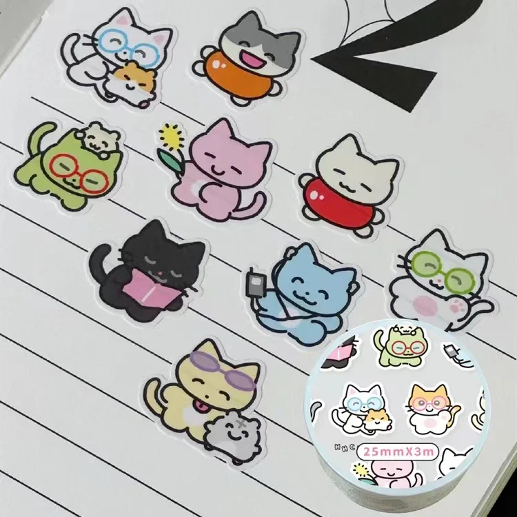 1Pcs Lovely Ins Cartoon Washi Tape Stationery Stickers Decoration Adhesive Masking Tape Korean School Supplies Diary Tape gift image 5