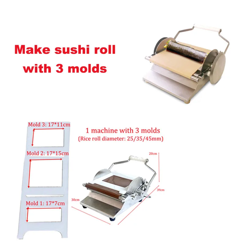 Venta caliente de máquinas manuales para moldes de sushi: perfectas para bolas de arroz triangulares y cuadradas en tiendas de sushi