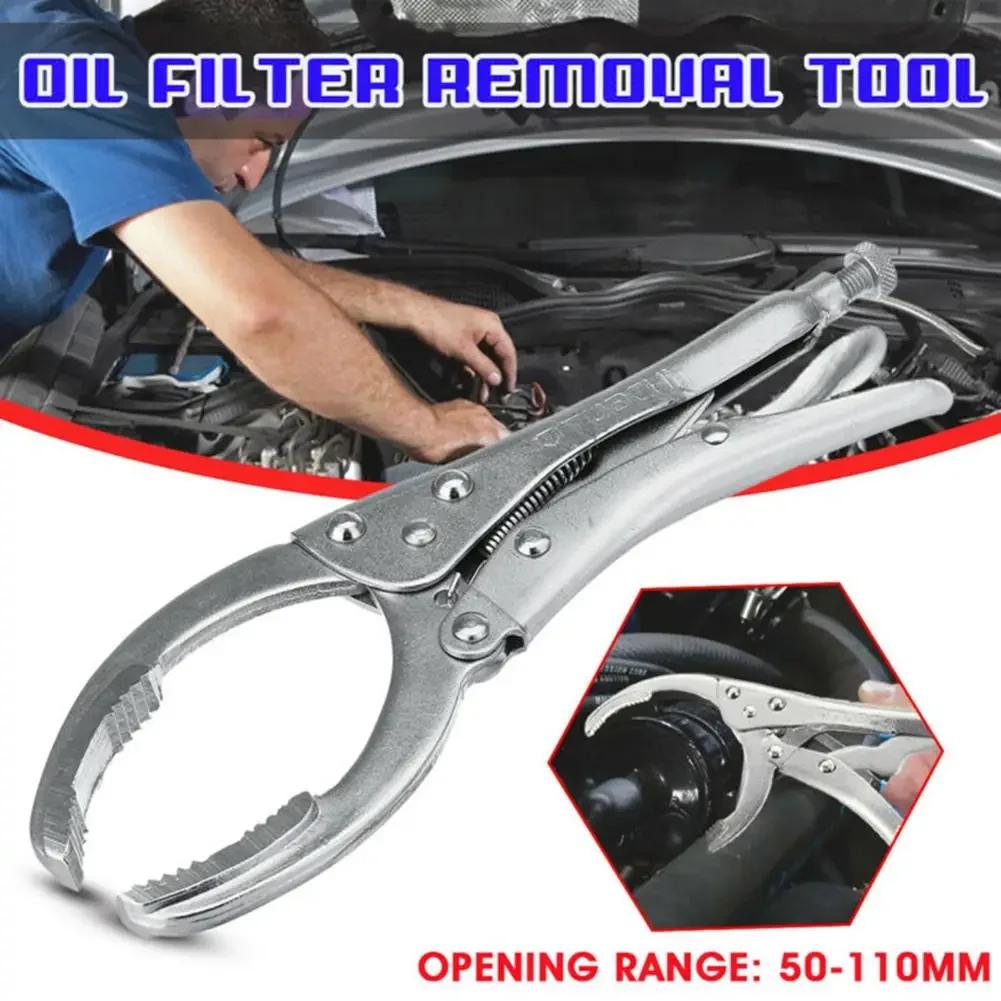 Steel Adjustable Oil Filter Wrench Plier Spanner Removal Tool For Car Vehicle Repair Locking Grip Car Removal Holding Tool
