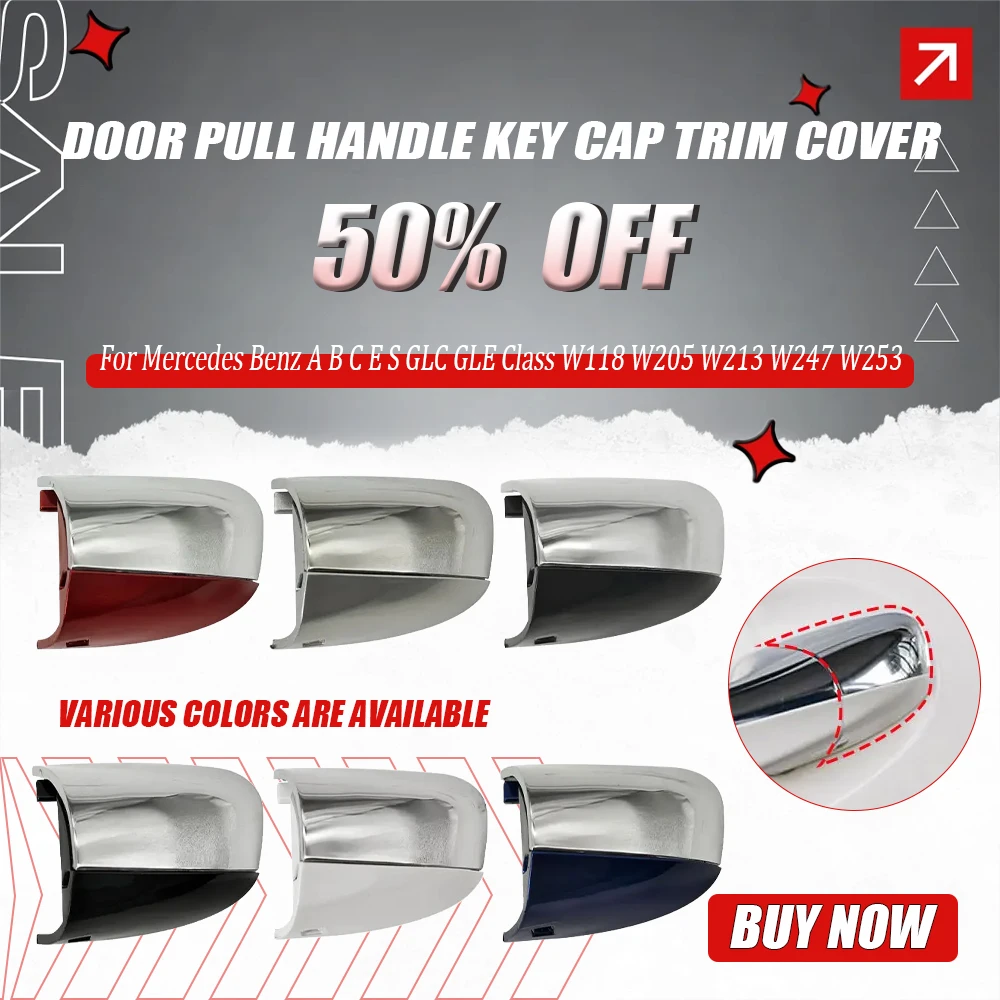 

Auto Front Left Exterior Door Pull Handle Key Cap Trim Cover for Mercedes Benz A B C E S GLC GLE Class W118 W205 W213 W247 W253