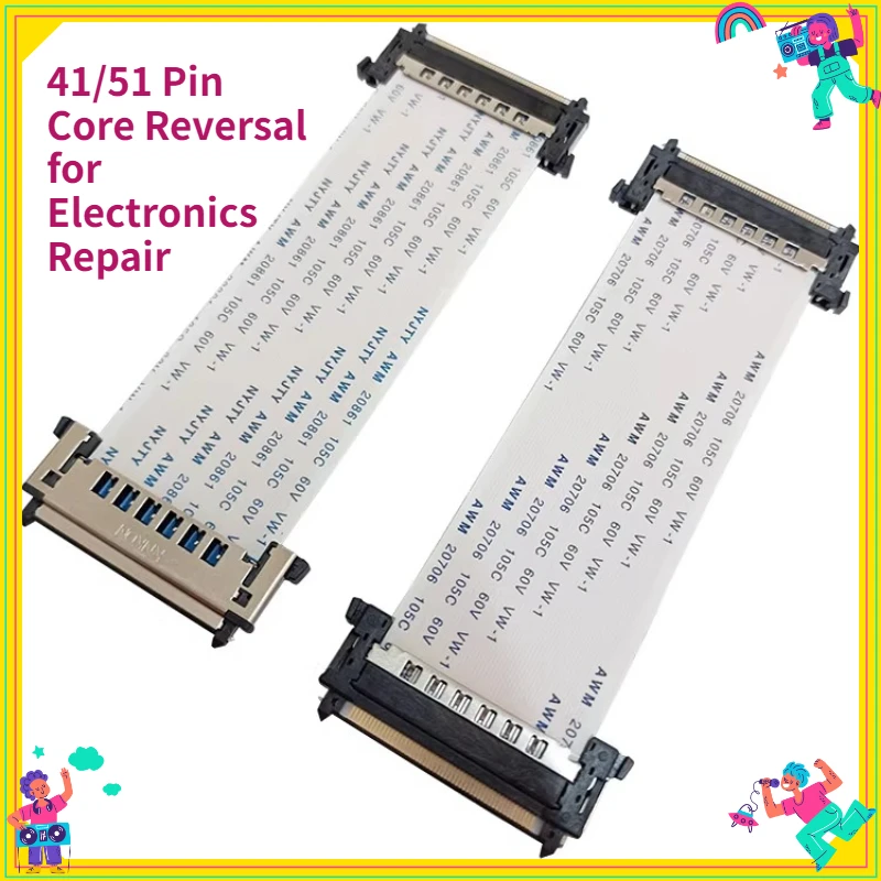 1PCS 4K FPC Flat Line V-BYONE Screen Line LVDS Connection Logic Board 41/51 Pin Core Reversal for Electronics