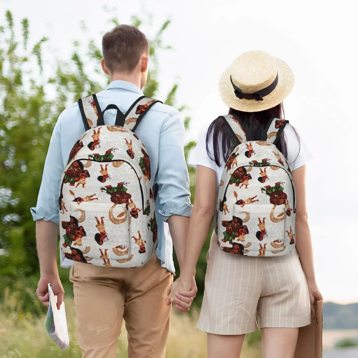 Custom Moana And Friends Laptop Backpack Men Women Basic Bookbag for College School Student Bag