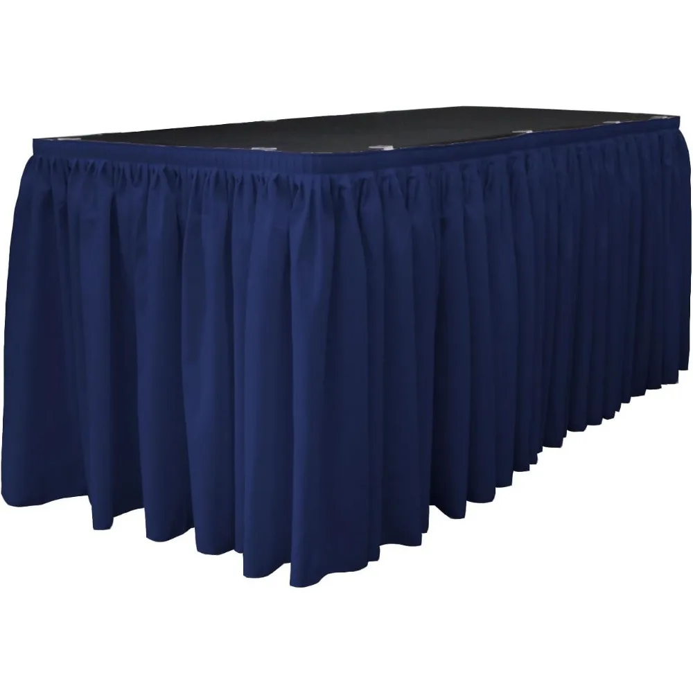 r Poplin Table Skirt for Rectangle Tables, Pleat Fabric for Wedding Banquet Trade Show, 30-Foot by 29-Inch Long