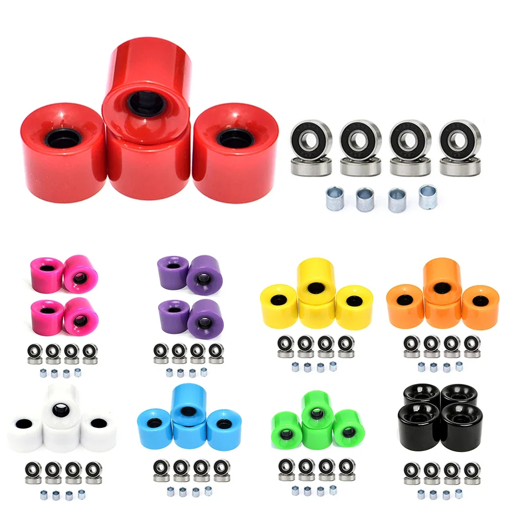 Skateboard Longboard Wheels Set With ABEC 9 Bearings And Spacers 4 Piece 60x45mm 78A Wheels For A Complete Upgrade