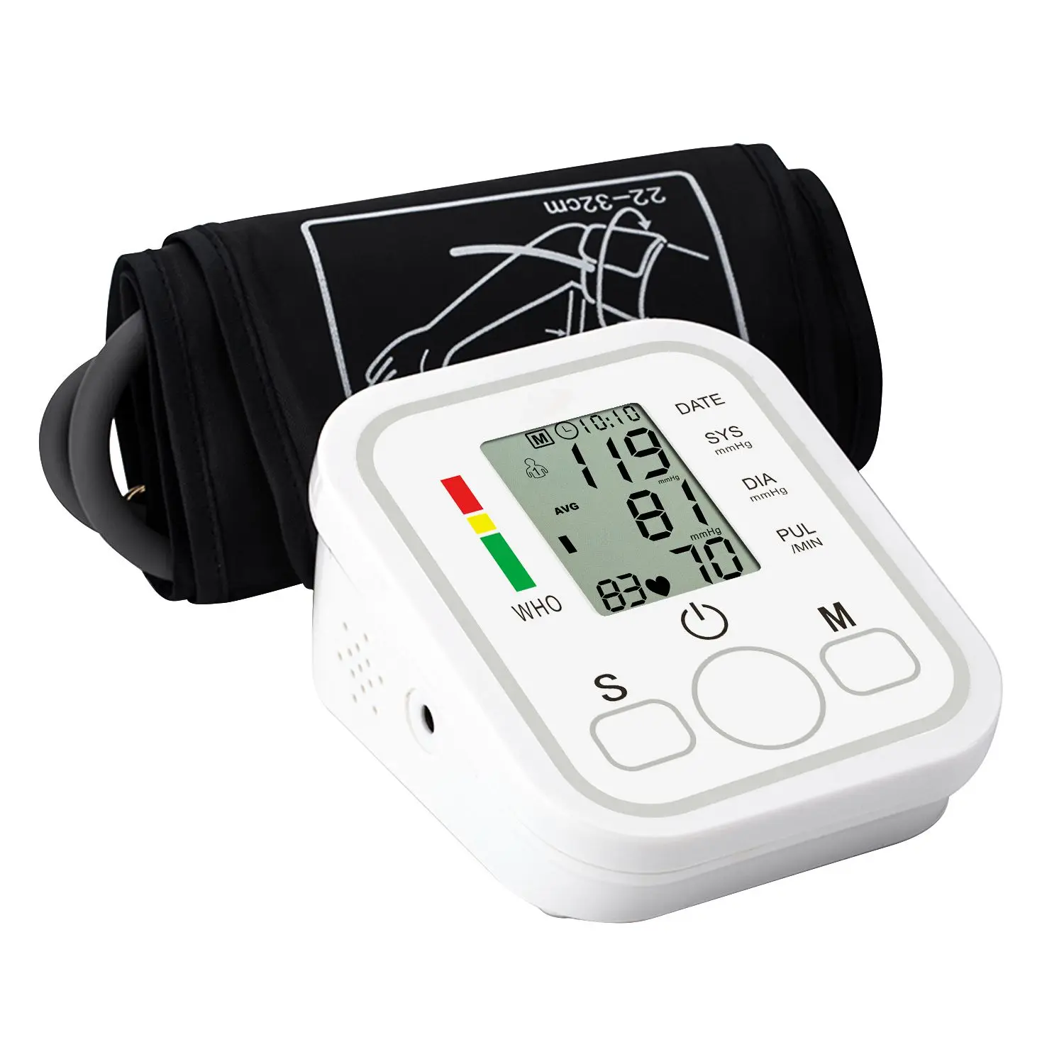 AJC Smart Arm Blood Pressure Monitor Rechargeable Voice Playback Sphygmomanometer Accurate Broadcast pressure meter for home