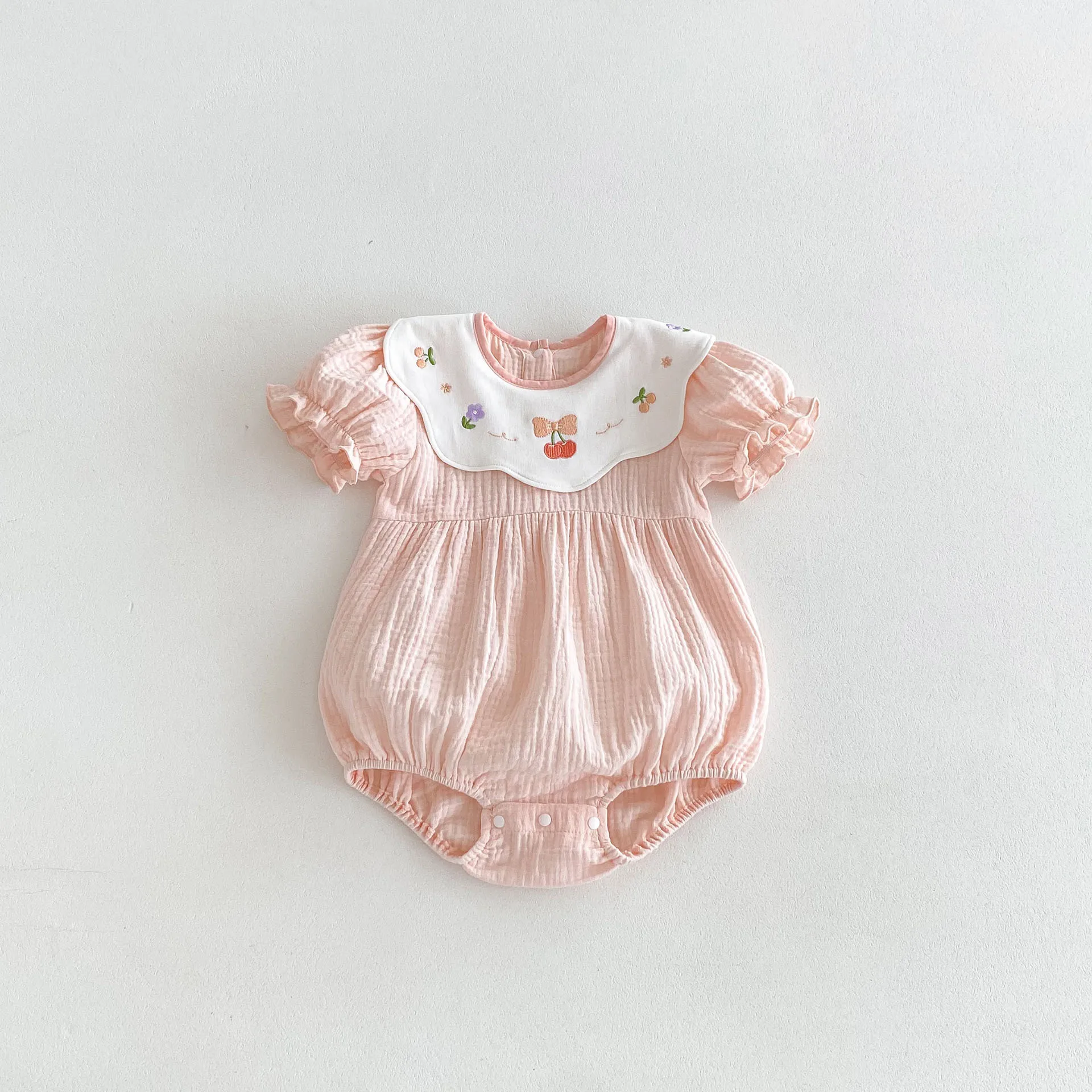 Baby Girl Clothes 2024 Summer New Thin Infant Newborn Girl Onesie Cotton Gauze One Piece Short Sleeve Baby Girls Bodysuit