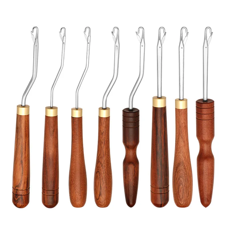 Hot sale 1Pc Latch Hook Rug Kits DIY Latch Crochet Hook Wooden Handle Needle Puller Tool for Canvas Mat Rug Craft Handmade Tools