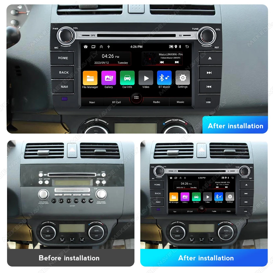 Navifly 8 inch Android 15 Car Radio For Suzuki Swift 2003-2010 GPS Navigation Carplay Auto Multimedia Video Player Stereo WIFI