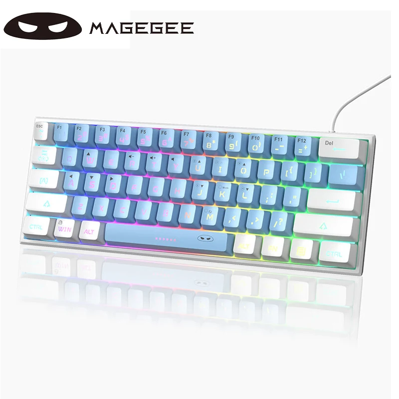 

MageGee TS91 60% Mini Membrane USB Keyboard, 61 Key Wired RGB Backlit Gaming Office Computer Keyboard for Windows/Mac