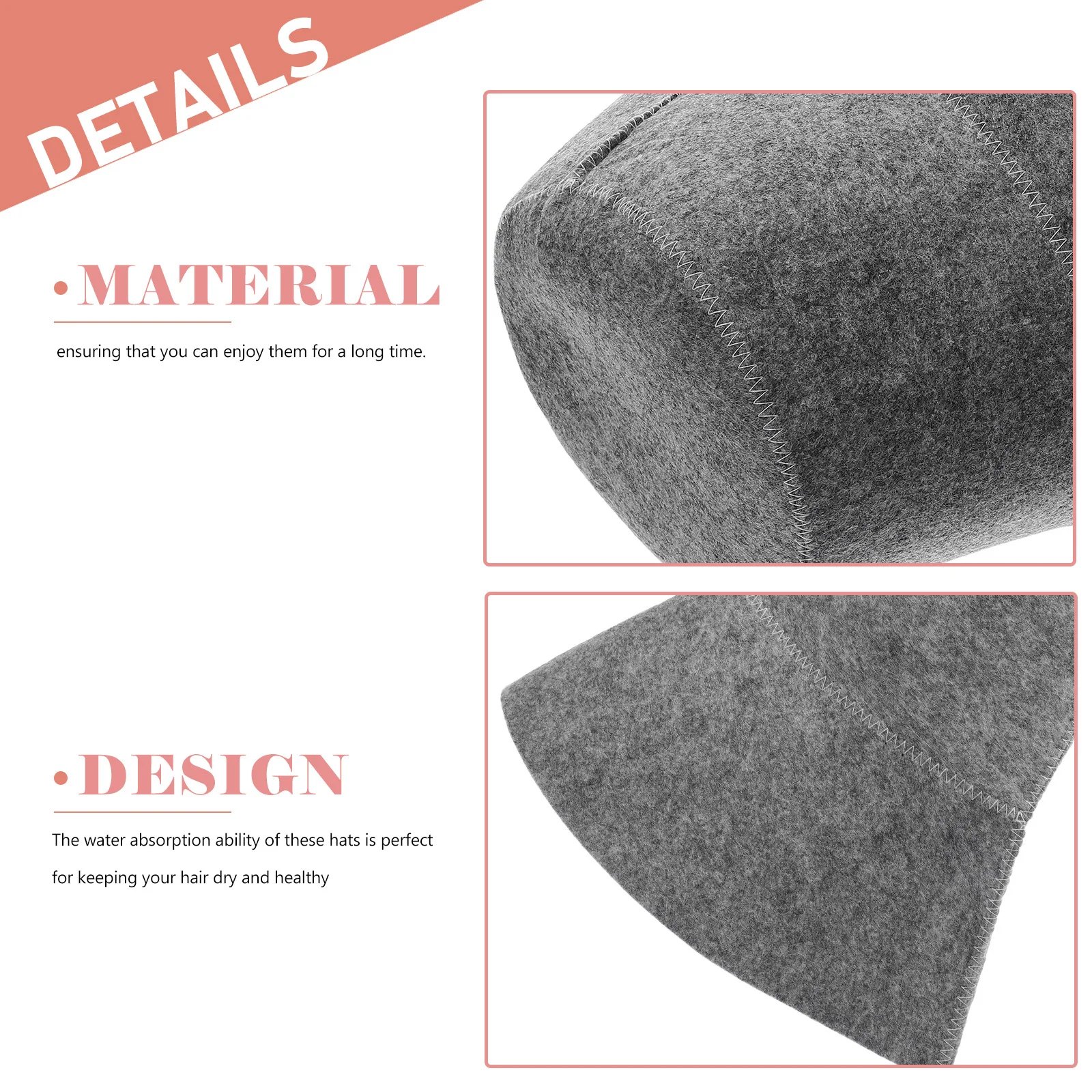 2 قطعة قبعة ساونا ورأى غطاء حمام العزل الحراري امتصاص الماء للاستحمام سبا الاستحمام استخدام ساونا اكسسوارات لوازم الحمام #5