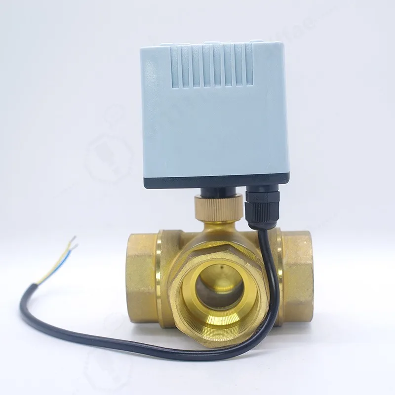 Large Torque L-Type 3-Way Waterproof Electric Ball Valve 2-Wire Single Auto Reset Full Port Valve for HVAC Irrigation