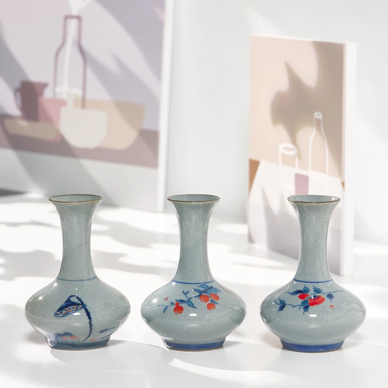 

Ceramic vase with traditional Chinese retro hand-painted dried flower hydroponic flower arrangement decorative item