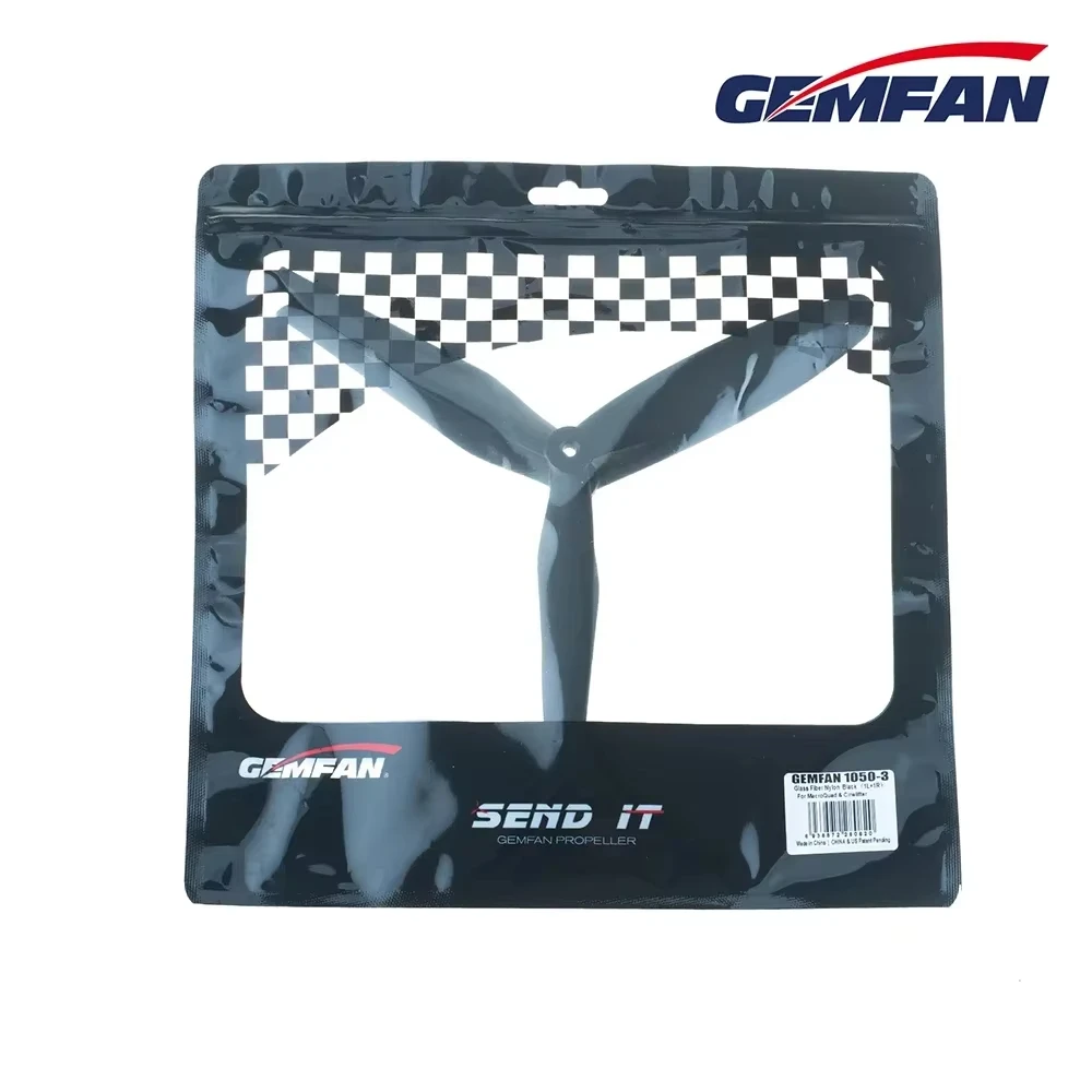 4Pcs(2CW+2CCW) Gemfan 1050 10×5×3 3-Blade Glass Fiber Nylon Propeller for Multirotor 10" FPV Cinelifter MarcoQuad