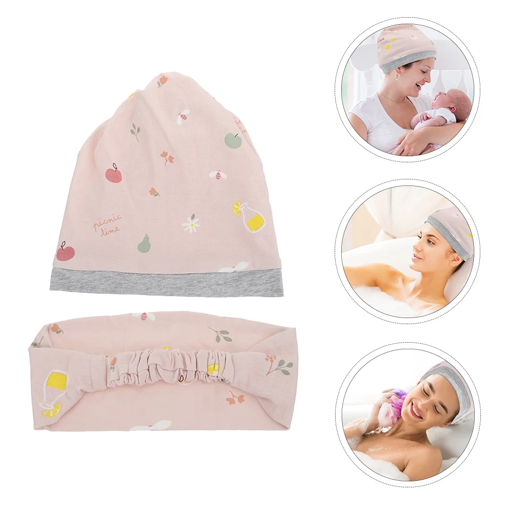 Chapeau de Confinement rose, chapeau de couchage post-partum exquis, légèrement élastique, respirant, confortable, fournitures de maternité
