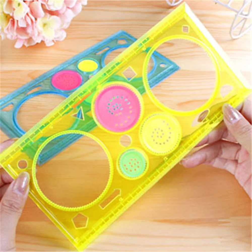 5piece/Set Fashion Kids Educational Toys Spirograph Drawing Sketchpad Board Geometric Ruler