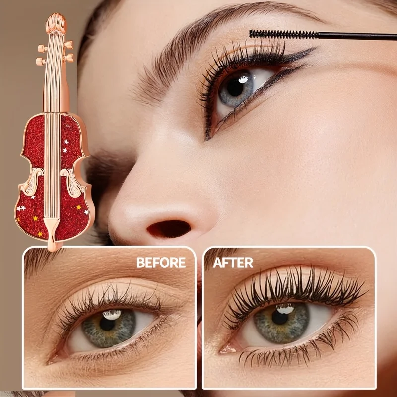 Mascara coiffant pour violon, allongeant les boucles, imperméable, mince, Long, tête de brosse Fine, très fin, durable, sans bavures, maquillage pour les yeux