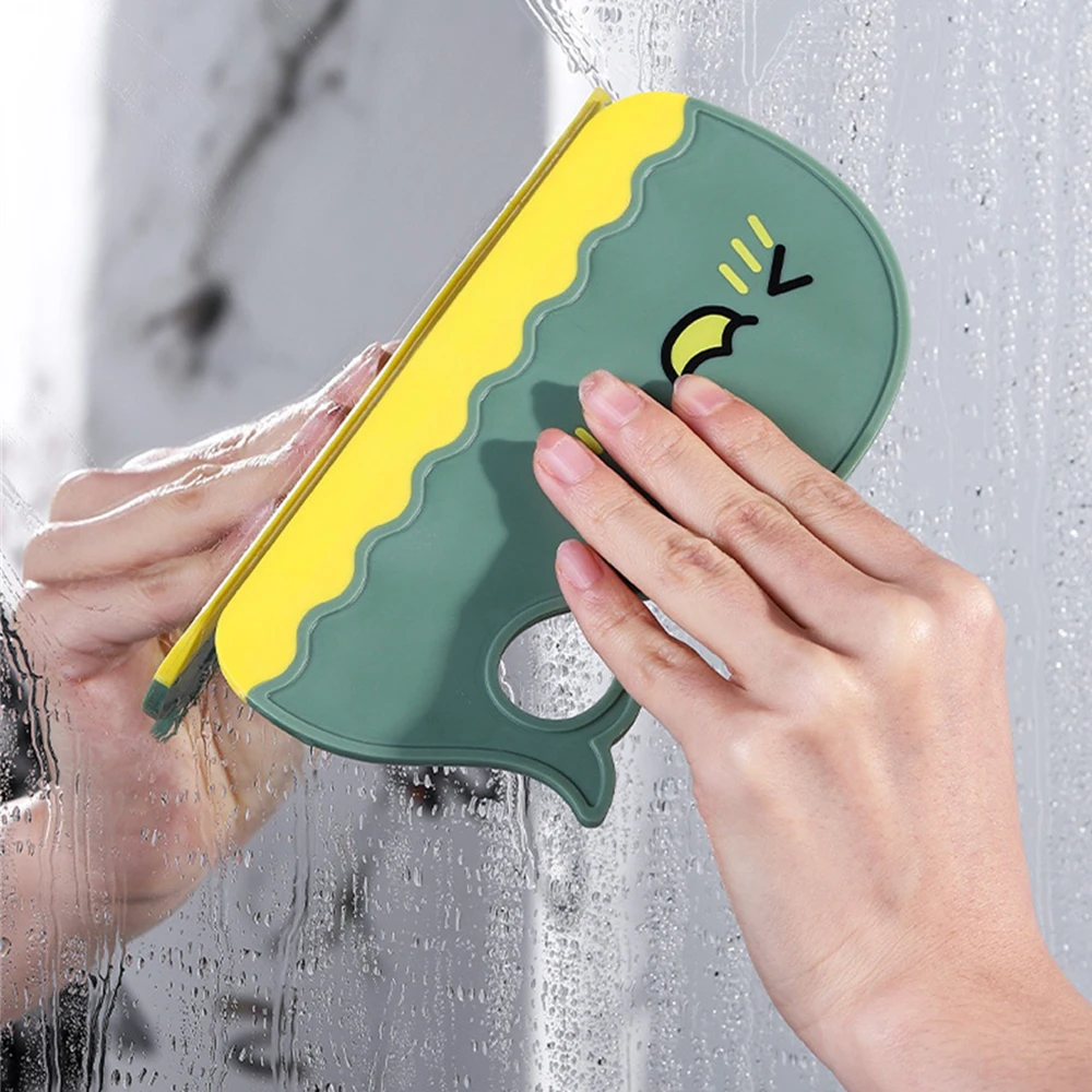 シングルサイドワイパープレート、ミラー傷、tpr、家庭用クリーニングツール、ミニカウンタートップガラスワイパー、クジラ型、2個