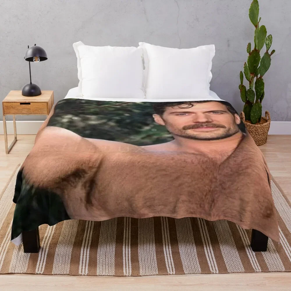 henry cavill Throw Blanket Fluffy Shaggy Plaid on the sofa Comforter Blankets