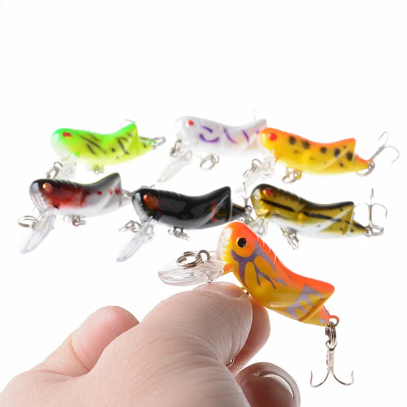7 Colors Insect Minnow Fishing Lure 4.5cm 4.1g Floating Sinking Bionic Hard Plastic Bait for Panfish Trout Freshwater Fishing