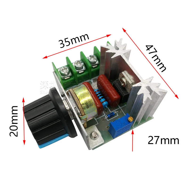 AC 220V 2000W Adjustable Motor Speed Controller Thermostat Dimmer LED Dimming SCR Electronic Voltage Regulator Module