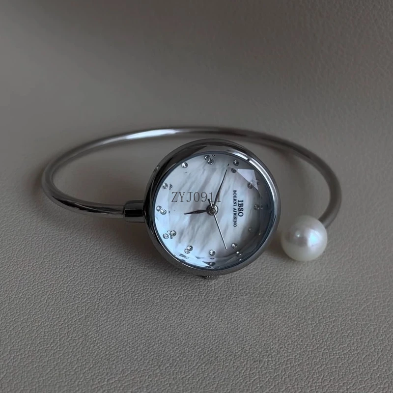Y أم اللؤلؤ سوار الصلب حزام عالية لطيف وجميل السيدات كوارتز ساعة مزاجه المتخصصة المرأة ووتش