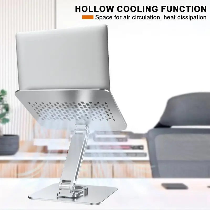 360 Rotation Laptop Stand Foldable Computer Stand Laptop Riser Holder Rotary Shaft Desktop Cooling Base Aluminum Alloy For 10 To